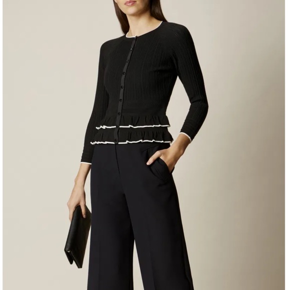 KAREN MILLEN Ruffled Hem Knit Cardigan - Picture 2 of 7